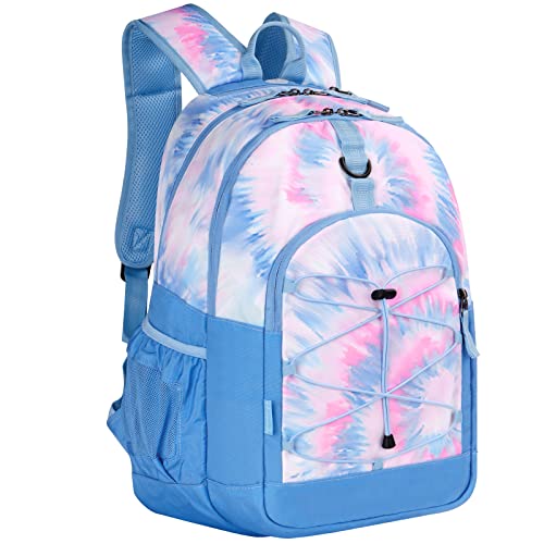 Choco Mocha Tie Dye Backpack For Teen Girls, Travel School Backpack For Girls High Middle School 18 Inch Large Bookbag, Blue #TOP8