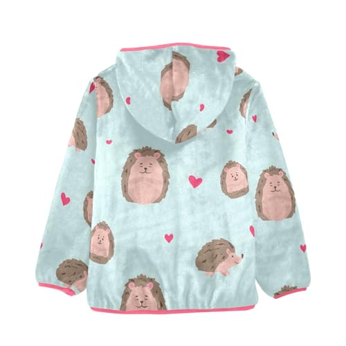 OTVEE Hedgehog Cute Animals Kids Hoodie Jacket Fall Spring Full Zip Warm Outwear Coat2
