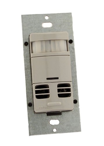 Leviton Ossmt-Gdg Ultrasonic/Infrared, Multi-Technology Wall Switch Sensor, No Neutral, 2400 Sq. Ft. Major & 400 Sq. Ft. Minor Motion Coverage, Gray #TOP19