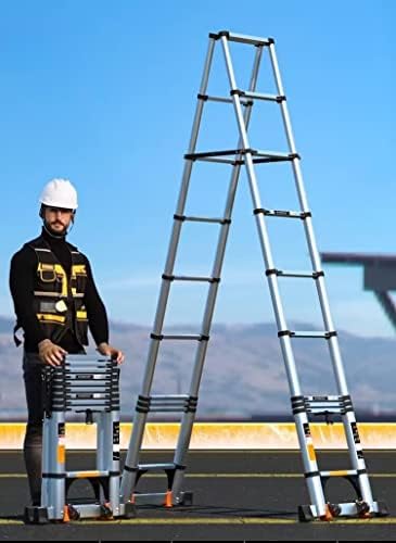 Mwpqbd Telescopic Ladder Aluminium Alloy Herringbone Ladder Bamboo Ladder Folding Stair Multi-Function Stair Lifting Household Ladder (Trestle Ladder 1.5 +1.5)