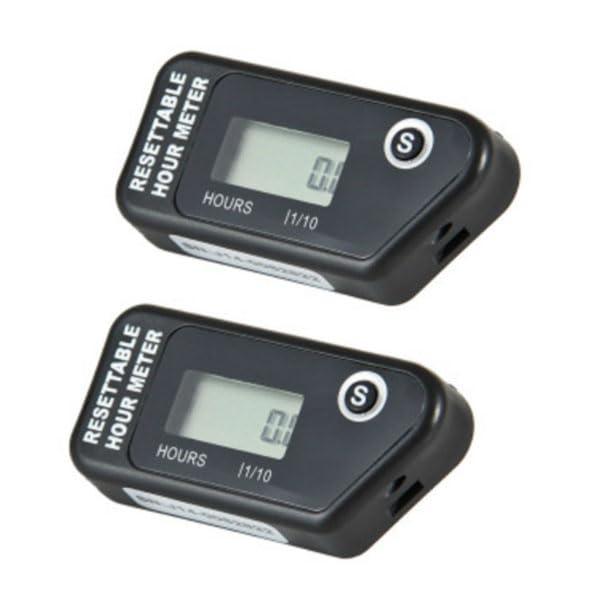 2 indicateurs numériques d'heure du moteur étanches à écran LCD rétroéclairé