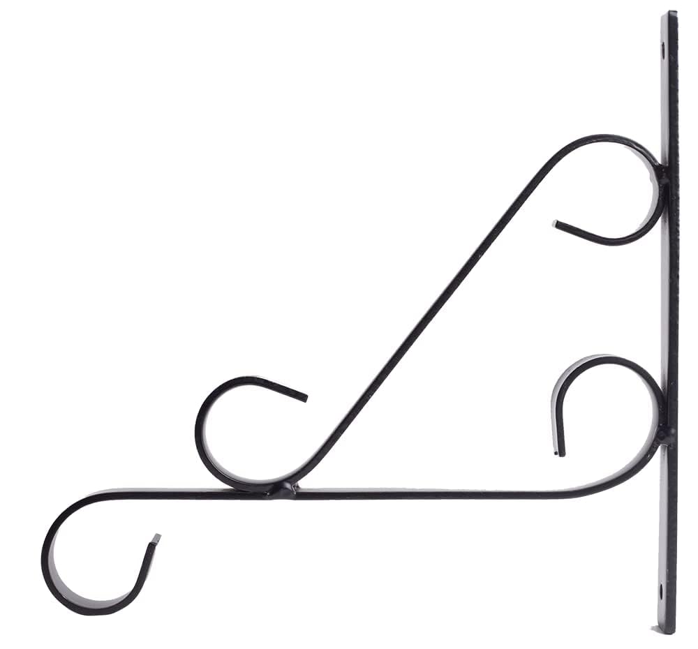 Sharpex Wall Mounted Metal Bracket | Decorative Wall Hook Plant Hanger for Hanging Pots, Bird Feeders, Flower Baskets, Planters, Lanterns, Lamps, and Wind Chimes for Indoor/Outdoor Use (Black, 1 Pc)-image-24
