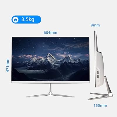 All-in-One PC, Full-Featured Desktop, Quad-Core N100 Processor, 8GB RAM, 256GB SSD, Dual-Band WiFi (2.4/5.0GHz) and Bluetooth, Pre-Installed Windows 11, Includes Keyboard and Mouse Set