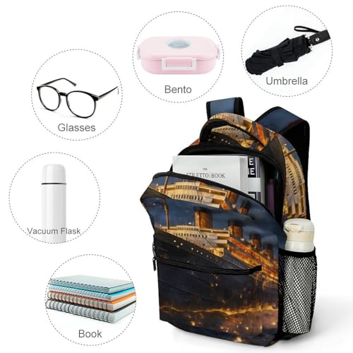 Titanic Backpack for Men Women - Lightweight Laptop Bag - Casual Daypack - Multicolor - One Size4