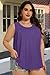 Women Plus Size Tank Top Casual Summer Tops Loose Fit Sleeveless T Shirts Trendy Crewneck Tunic Tees(Purple,3XL)