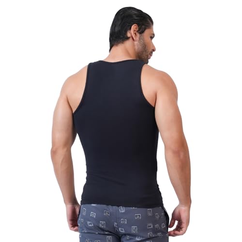 Image of Bonjour Bamboo Vest for Men - Sleeveless Round Neck Odour-Free Innerwear | Super Soft, Breathable