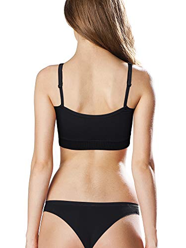 Image of SATINIOR 4 /12 Pieces Bralette Neck Cami Bra Wireless Tank Top Sports Bra for Women