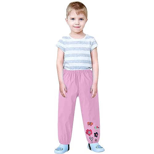 Betadog Kids Joggers with Pockets & Drawstring Warm Trousers Kids Unisex Soft Brushed Fleece Pants (Pink, 4-5 Years)2