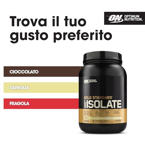 Optimum Nutrition ON Gold Standard 100% Proteine Whey Pure Isolate, BCAA e Glutammina Naturali, Pre e Post Allenamento per il Recupero e l'Aumento di Massa in Polvere, Gusto Vaniglia, 31 Dosi, 930 g - 5