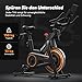 MERACH Heimtrainer Fahrrad mit Magnetischem Widerstand, Leises Hometrainer Fahrrad mit 10 kg Schwungrad, Verbesserter Stoßdämpfender Luftkissensattel, Indoor Cycling Bike mit Eigener App, Bis 158KG