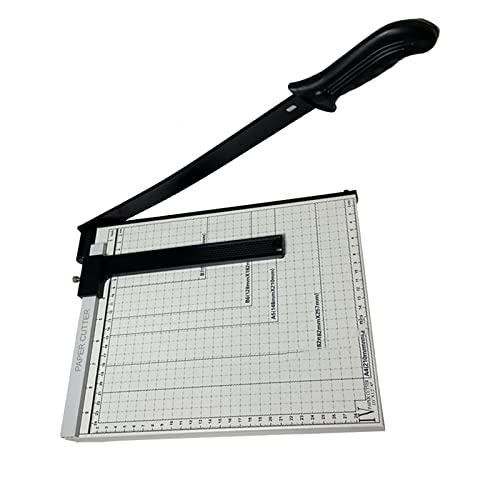 Paper Trimmer Wrapping Paper Cutter A5 Stack Paper Trimmer Guillotine, Commercial Grade Guillotine Paper Slicer Cutter Cardboard Cutter for Office Home School (Steel)