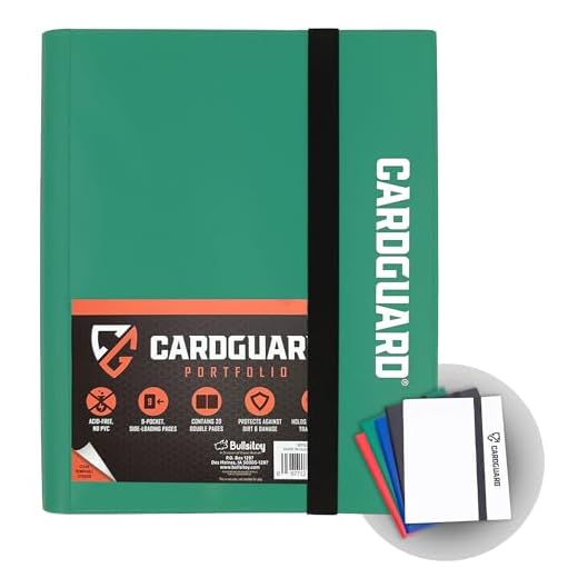 CardGuard Trading Card Pro-Folio, 9-Pocket Side-Loading Pages, Holds 360 Cards, Dark Green