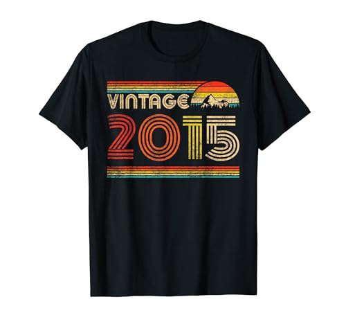9th Birthday Gifts Retro Vintage 2015 9 Years Old Vintage Maglietta