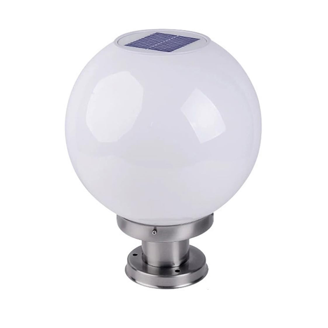 Illuminazione Solare Moderna Per Esterni Con Sfera Di Vetro Impermeabile Lampada A Colonna Solare Industriale Europea Con Base Di Montaggio Su Pilastro Apparecchi Di Illuminazione Per Patio