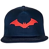 DC Comics The Batman Sketched Logo and Font Embroidery Flat Bill Hat Blue