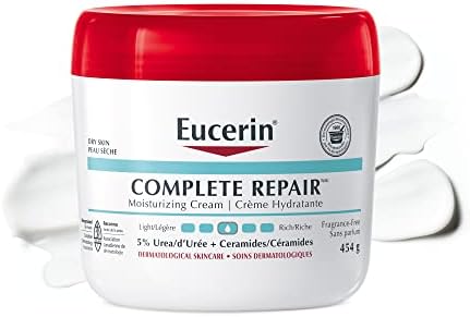 EUCERIN Complete Repair Moisturizing Cream for Dry to Very Dry Skin | Face & Body Cream, 454g jar | 5% Urea Cream | Ceramide Cream | Dry Skin Cream | Fragrance-free Cream | Non-Greasy Cream | Recommended by Dermatologists