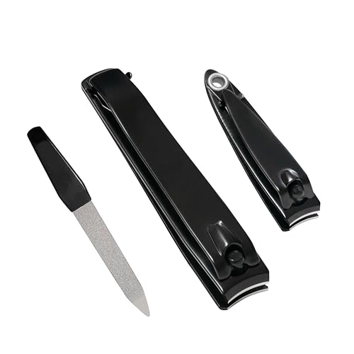 XE Cortaúñas con Desechable Lima de Uñas – Cortaúñas de Acero Inoxidable para Uñas Gruesas de Manos y Pies, Juego de Cortaúñas de Mandíbula Ancha para Hombres y Mujeres