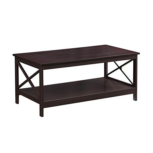 Convenience Concepts Oxford Coffee Table with Shelf, Espresso