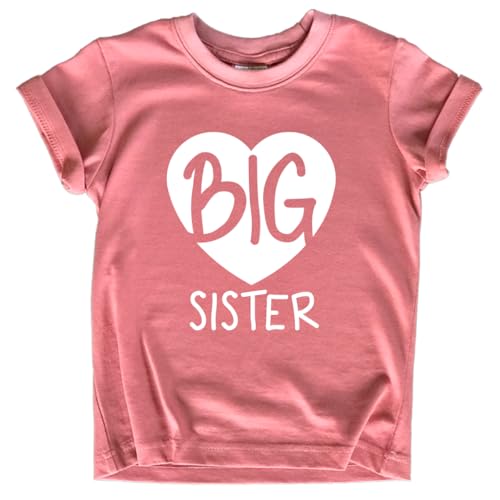 Image of Big Sister Shirt Heart Big Sister Announcement Shirt Toddler Girl Promoted Outfit Baby Girls tee
