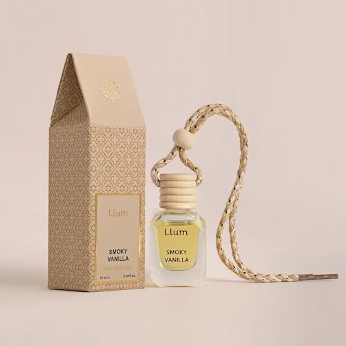 Llum Smoky Vanilla Hanging Car Air Freshener |10ml, 0.34 fl.oz| Luxury, Organic, Toxin-Free, Alcohol-Free, Pet Friendly Perfume|Interior Accessory for fresh Aroma|Long Lasting Fragrance up to 30 Days