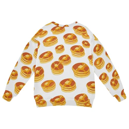 JUNZAN Cartoon Pancakes with Maple Syrup Little Boys Hoodie Sweatshirt Crewneck Outerwear for Kids Party 4T2