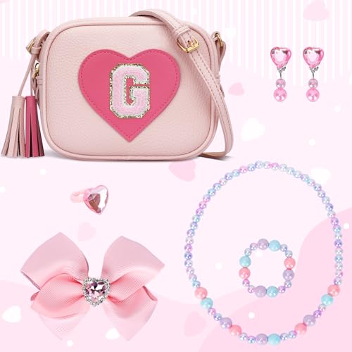 Image of KKXIU Birthday Gifts for Girls Initial Toddler Purse Cute Kids Crossbody Bag