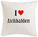 I Love Aichhalden – Zierkissenbezug 40x40 cm Baumwolle – Deko Industrial Familie Grafik