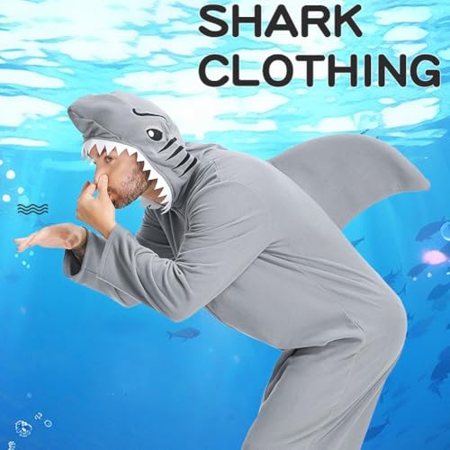 Costume de requin tout en un avec capuche protectrice et confortable