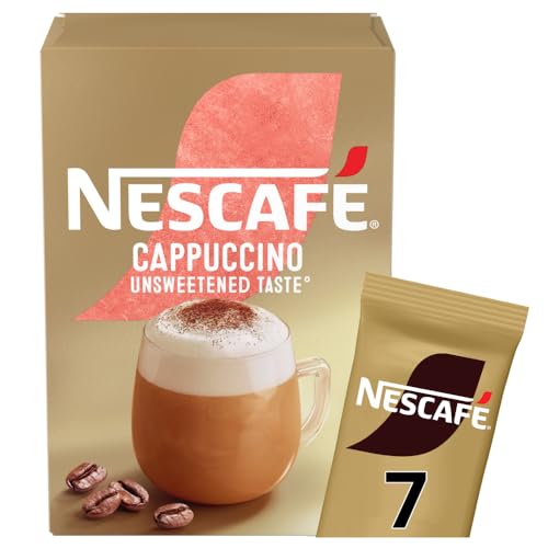 Image of NESCAFE Cappuccino Unsweetened Instant Coffee 7 Sachets, 100percent Responsibly Sourced Coffee Pack of 1