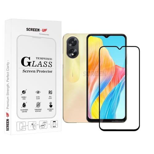 Image of ScreenUp Tempered Glass For Oppo A38 - Ultra Clear, 9H Scratch Resistant, Full Coverage, Easy Install Screen Protector