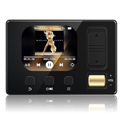 32GB Reproductor MP3 con Bluetooth 5.3, Sonido HiFi, Reproductor de música portátil con Ecualizador y Altavoz, Auriculares con Cable, 6 Estilos de música, Radio FM, Tarjeta TF hasta 128GB (Negro)