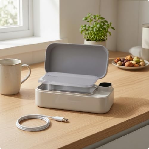Yajuyi Lunch Box Chauffante Rechargeable | tation 7200 mAh Intégrée, Boîte à Déjeuner Électrique Portable, Isotherme, pr École, 900ML Rechargeable – vue 2