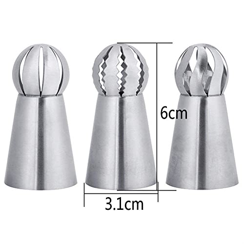 1PC / 3 PCS Torch Russian Flower Icing Piping Nozzle Tips Sphere Ball Cake Decoratie Keuken Gebak Cupcake Bakken Gebak… - Image 3
