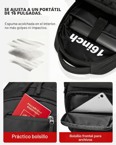 Miniatura 3 de Sikazan Mochila Escolar Grande Juvenil, Mochila Instituto, Mochilas Colegio Adolescentes, Mochila Universidad 30 Litros, Mochila Ordenador Portatil 15.6,Mochila Multibolsillos