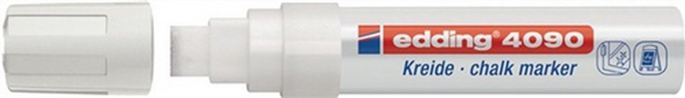 Kreidemarker edding 4090 weiss Keilspitze Strichbreite ca. 4-15mm, 5 St.