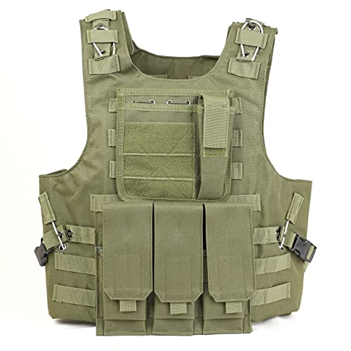 Chaleco táctico PLATE CARRIER OD | Porta placas balisticas | Tactical Gear 911 | 600D Polyester Oxford | Color (OD) TS-02