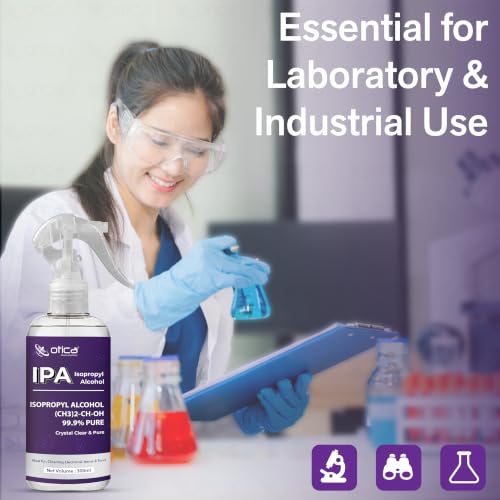 Image of OTICA 99% Isopropyl Alcohol (IPA) | Pure Rubbing Isopropanol for Cleaning Electronics, Surfaces, Medical, Technical Use, Glass, De-icer, Painting & More | Pure without mixing (300 ml (Pack of 1))