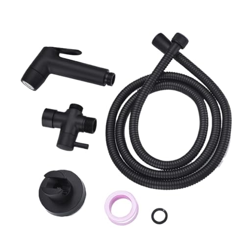 Rociador de bidé de mano negro for ducha, baño, cocina, inodoro, grifo portátil, jardín, chorro Shattaf(Bidet Spray Set)