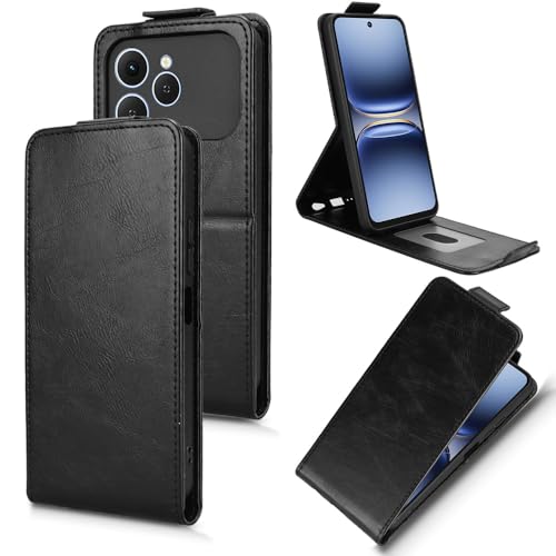Housse Tecno Spark 40 4G, finies les rayures grâce au TPU antichoc et cuir noir robuste