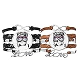 DIYthinker Graffiti Street Northern Skiing Goggles Bracelet Hand Strap Leather Rope Wristband Double Set Gift
