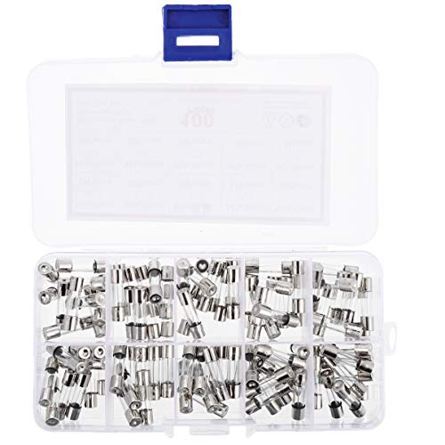 VILLCASE 100Pcs Tubo de Cartucho de Vidro FusÃ­vel Kit de FusÃ£o RÃ¡pida Kit de ColeÃ§Ã£o de FusÃ­ve