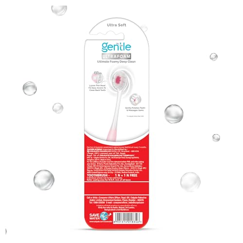 Colgate Gentle UltraFoam Ultra Soft Bristles Manual Toothbrush for adults, 2 Pcs, Soft Bristles for Superior Clean, Multicolor - image 9