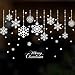 PYSUY Christmas Decoration White Snowflake Window Gel Clings Winter Wonderland Merry Xmas Holiday Party Reusable PVC Wall Glasses Kids Stickers Ornaments New Year Decals for Home