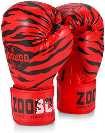 Flexzion Boxing Gloves - Tiger Red Durable Padded Boxing Gloves for Men and Women - 10 oz Boxing Gloves for Training Boxing Kick Boxing Muay Thai MMA - Heavy Bag Boxing Training Gloves