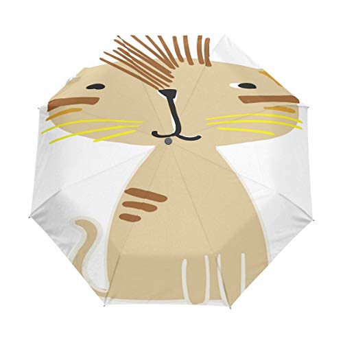 Parapluie pliant chaton automatique pour le voyage, la plage et l'école
