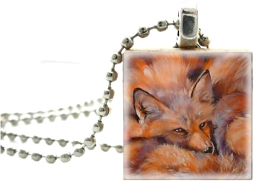 Collier de renard en argent sterling 925 de haute qualité et pendentif cristal