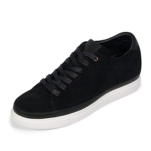 Image of CHAMARIPA Men's Invisible Height Increasing Elevator Shoes Soft Suede Heel Skate Shoes Premium Leather Casual Fashion Height Increasing Sneakers - 2.36 Inch Taller