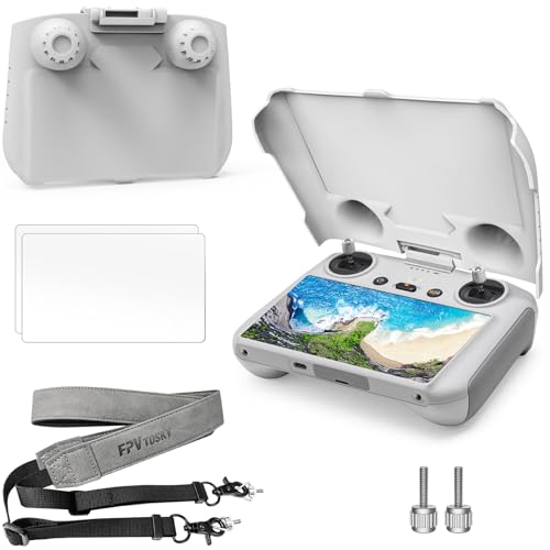 FPVtosky 3-IN-1 Mini 3 RC Sun Hood Cover + Screen Protector + Lanyard Bundle, Sun Shade Screen Protector and Lanyard for DJI Mini 3/3 Pro/Mavic 3 Classic/3 Pro RC Accessories