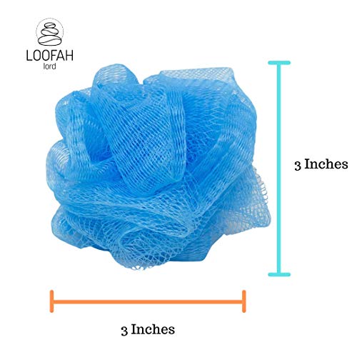 Loofah Lord 12 Blue Bath or Shower Sponge Loofahs Pouf Mesh Wholesale Bulk Lot - Thumbnail 2