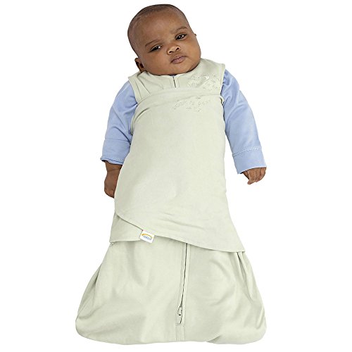 Image of HALO 100% Cotton Sleepsack Swaddle, 3-Way Adjustable Wearable Blanket, TOG 1.5, Sage, Newborn, 0-3 Months